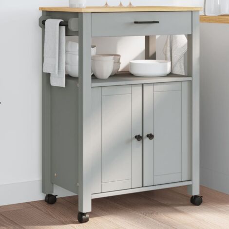 vidaXL Carrello da Cucina MONZA 60x40x88,5 cm in Legno Massello di Pino