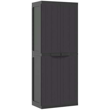 Armadio da Esterno Nero 65x37x165 cm in PP vidaXL
