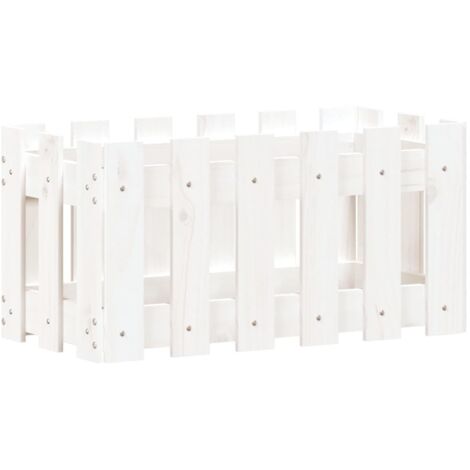 vidaXL Fioriera Giardino a Recinzione Bianco 60x30x30 cm Massello