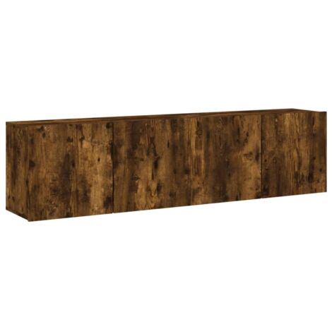vidaXL Mobili TV a Parete 2pz Rovere Fumo 80x30x41 cm