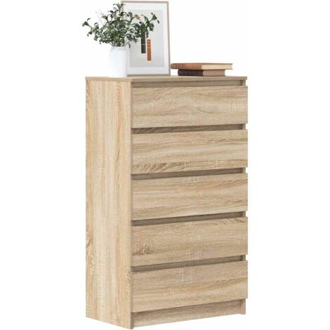 vidaXL Cassettiera Rovere Sonoma 60x36x103 cm in Legno Multistrato