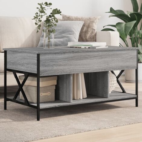 vidaXL Tavolino Salotto Grigio Sonoma 100x55x50 cm Multistrato Metallo (1/5)