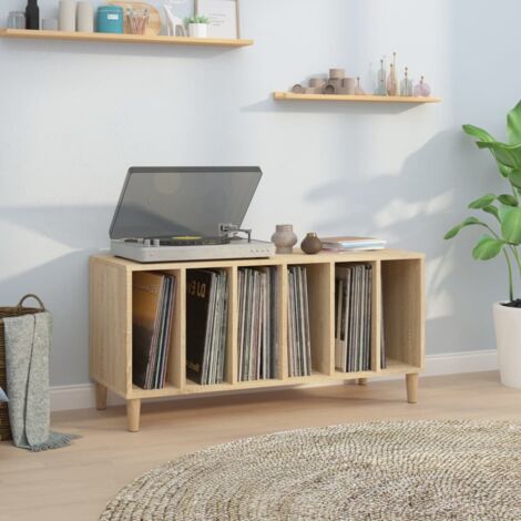 vidaXL Mobile Porta Dischi Rovere Sonoma 100x38x48cm Legno