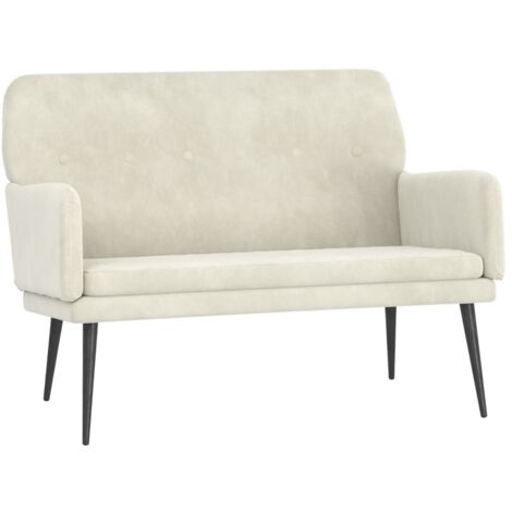 vidaXL Panca Crema 108x79x79 cm in Velluto