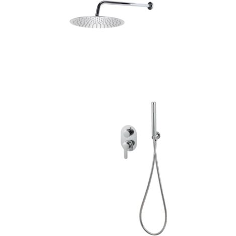 Erogatore acqua per doccia con 2 soffioni e manopola design elegante vari colori colore: Color Argento