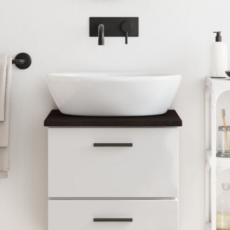 vidaXL Piano Bagno Marrone Scuro 40x30x2 cm Legno Massello (1/5)