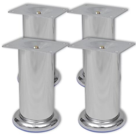 Set 4 gambe rotonde per sofa cromate 120 mm vidaXL