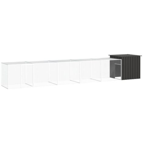 Gabbia per Polli Antracite 600x91x100 cm Acciaio Zincato vidaXL