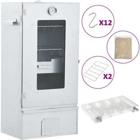 vidaXL Forno Affumicatore BBQ Generatore Fumo Freddo Acciaio Zincato
