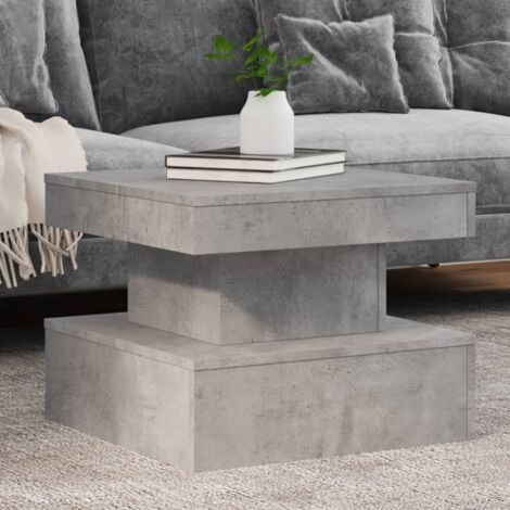 vidaXL Tavolino da Salotto con Luci LED Grigio Cemento 50x50x40 cm