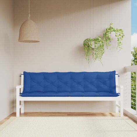 vidaXL Cuscini per Panca 2 pz Blu 200x50x7 cm in Tessuto Oxford