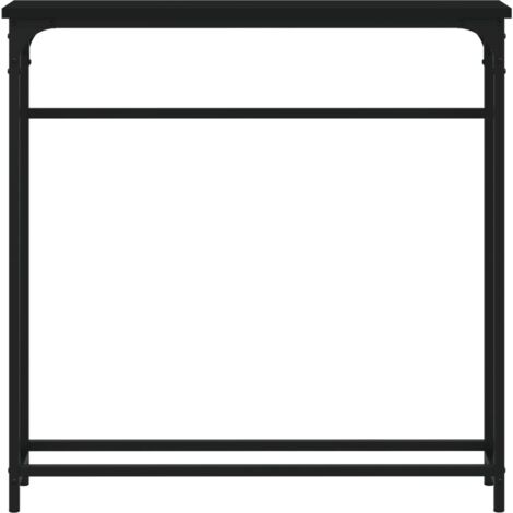 Tavolino Consolle Nero 75x19,5x75 cm in Legno Multistrato