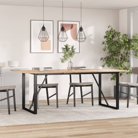 vidaXL Telaio Gambe a O per Tavolo da Pranzo 160x80x73 cm in Acciaio