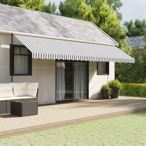 vidaXL Tessuto Ricambio Mantovana Tenda Strisce Antracite e