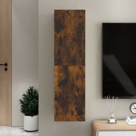 vidaXL Mobile Porta TV a Parete Rovere Fumo 30,5x30x110 cm (1/5)