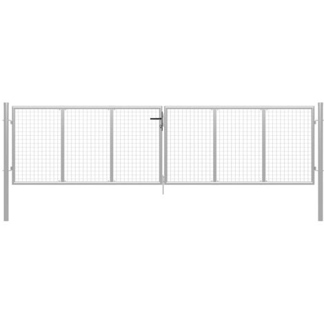 vidaXL Cancello per Giardino in Acciaio Zincato 415x150cm Argento