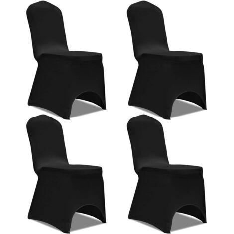vidaXL Fodere Elastiche per Sedie 4 pz Nere