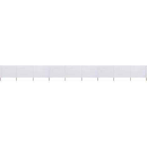 Paravento a 9 Pannelli in Tessuto 1200x80 cm Bianco Sabbia vidaXL