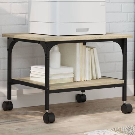 Supporto Per Stampante In Legno Multistrato - 49x40x22.5 Cm, Colore Rovere Sonoma