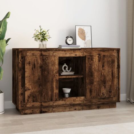 vidaXL Credenza Rovere Fumo 102x35x60 cm in Legno Multistrato