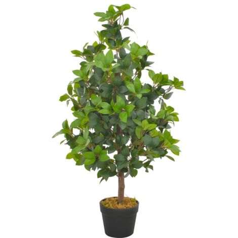 vidaXL Albero di Alloro Artificiale con Vaso Verde 90 cm