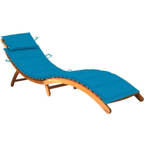 Lettino Prendisole da Giardino con Cuscino Massello di Acacia vidaXL 894713