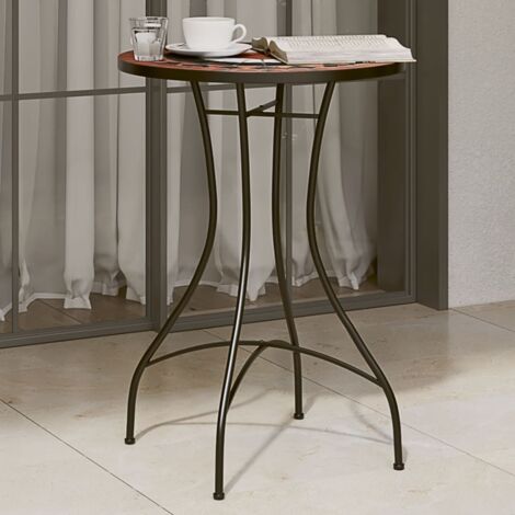 vidaXL Tavolino Bistrot con Mosaico Terracotta e Bianco Ceramica