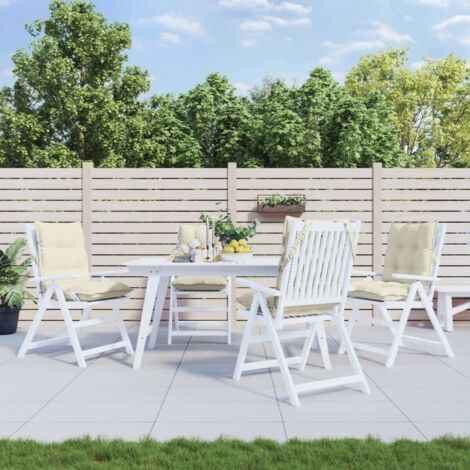 Cuscini per Sedia Schienale Basso 4 pz Crema in Tessuto Oxford vidaXL