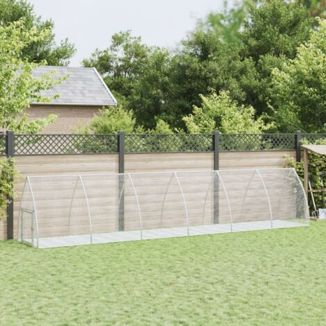 vidaXL Conigliera Argento 600x105x120 cm in Acciaio Zincato