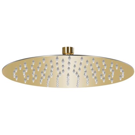 vidaXL Testa Doccia a Pioggia in Acciaio Inox 25 cm Rotonda Oro