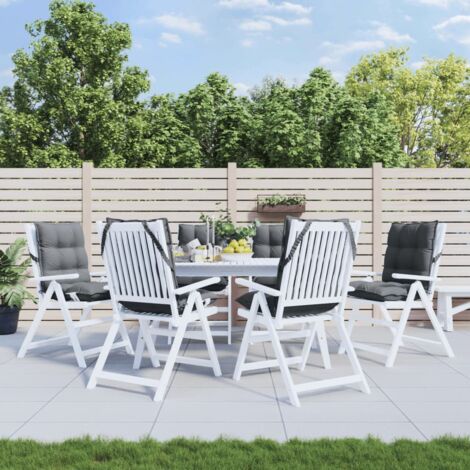 Cuscini per Sedie Schienali Bassi 6 pz Antracite Tessuto Oxford vidaXL
