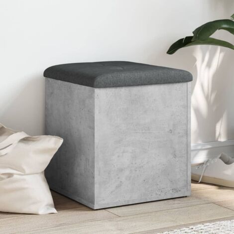 vidaXL Panca Portaoggetti Grigio Cemento 42x42x45 cm Legno