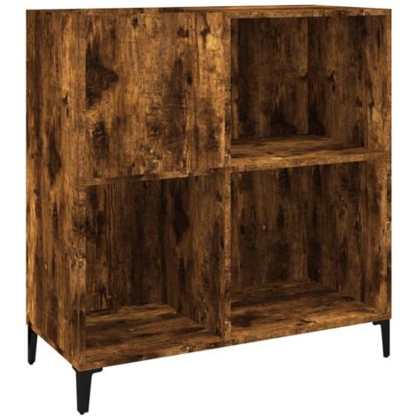 Mobile Porta Dischi Rovere Fumo 84,5x38x89 cm Legno Multistrato