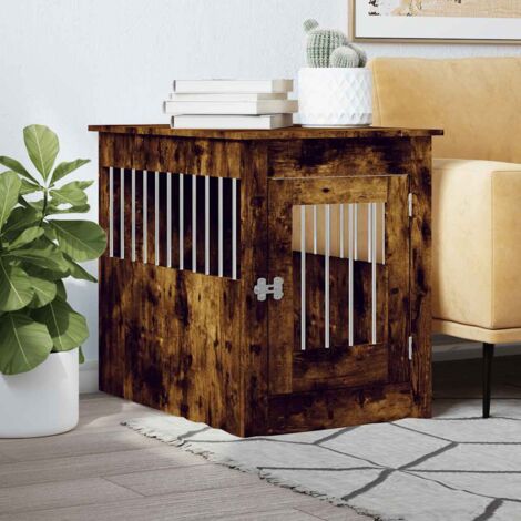 vidaXL Gabbia Cani da Arredamento Rovere Fumo 55x80x68cm Multistrato