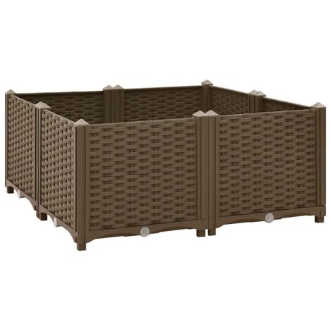 vidaXL Fioriera Rialzata 80x80x38 cm in Polipropilene