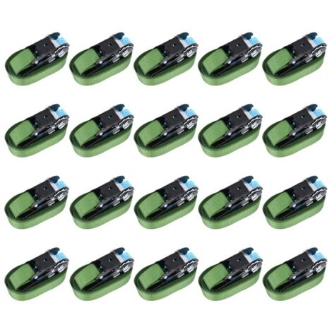 vidaXL Cinghie d'Ancoraggio a Cricchetto 20 pz 800 daN 6m Verde