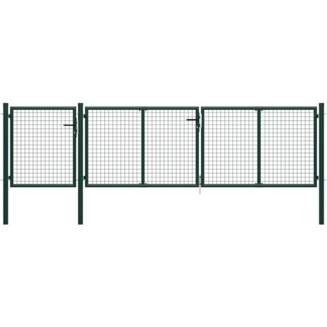 Cancello da Giardino in Acciaio 400x75 cm Verde vidaXL