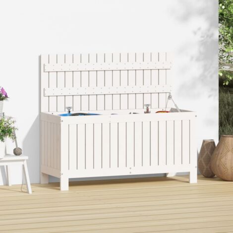 vidaXL Contenitore Giardino Bianco 108x42,5x54 cm Legno Massello