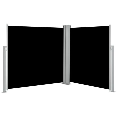 vidaXL Tenda da Sole Laterale Retrattile Nera 120x600 cm