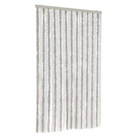 vidaXL Tenda Antimosche Grigia Chiaro e Bianca 100x230 cm in Ciniglia