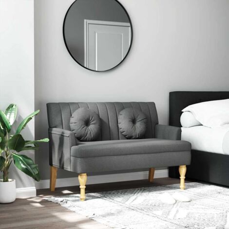 vidaXL Panca con Cuscini Grigio Scuro 113x64,5x75,5 cm in Tessuto