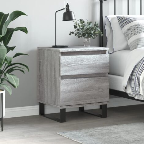 vidaXL Comodino Grigio Sonoma 40x35x50 cm in Legno Multistrato (1/5)