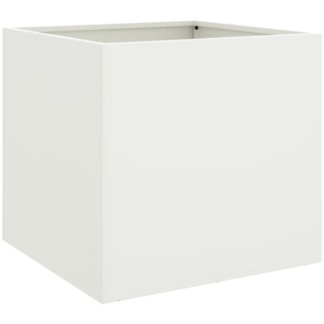 vidaXL Fioriere 2 pz Bianche 42x40x39 cm in Acciaio