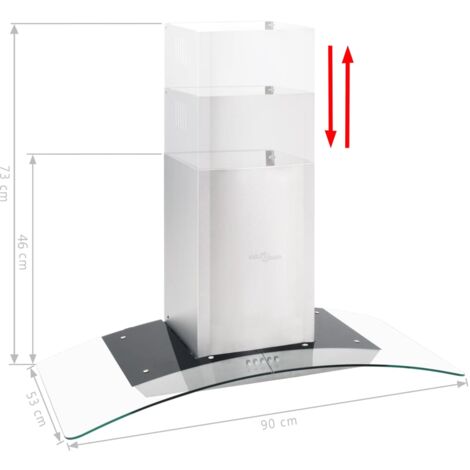 Cappa Aspirante a Muro 90 cm Acciaio Inossidabile 756 m³/h LED