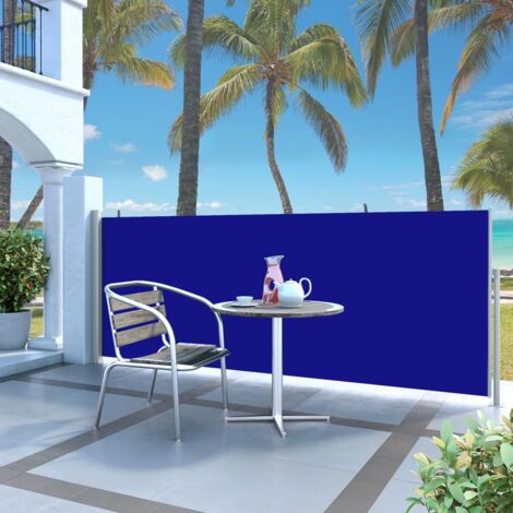 vidaXL Tenda da Sole Laterale Retrattile 120 x 300 cm Blu