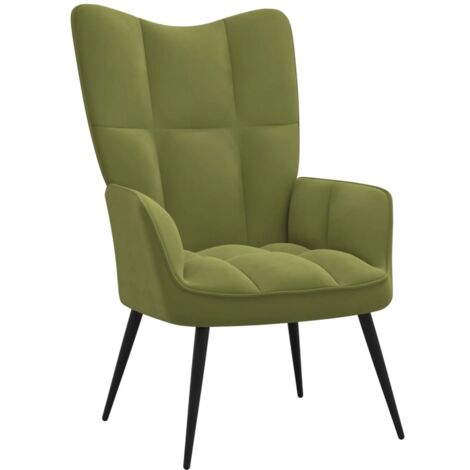 vidaXL Sedia Relax Verde Chiaro in Velluto