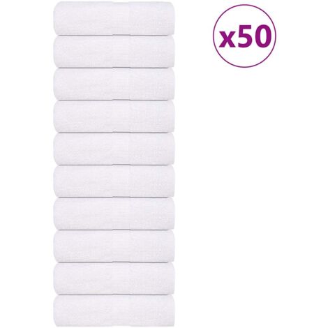vidaXL Asciugamani Ospiti 50 pz Bianco 30x50cm 360 g/m² 100% Cotone