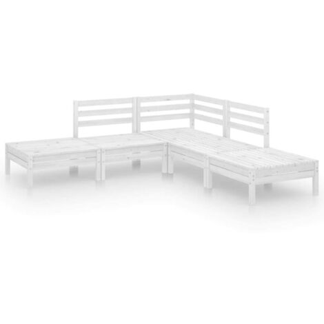 vidaXL Set Salotto da Giardino 5 pz in Legno Massello di Pino (1/5)