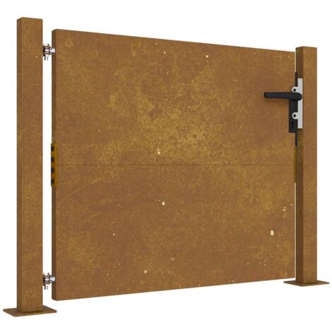 vidaXL Cancello da giardino 105x80 cm in acciaio Corten
