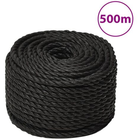 vidaXL Corda da Lavoro Nera 10 mm 500 m in Polipropilene